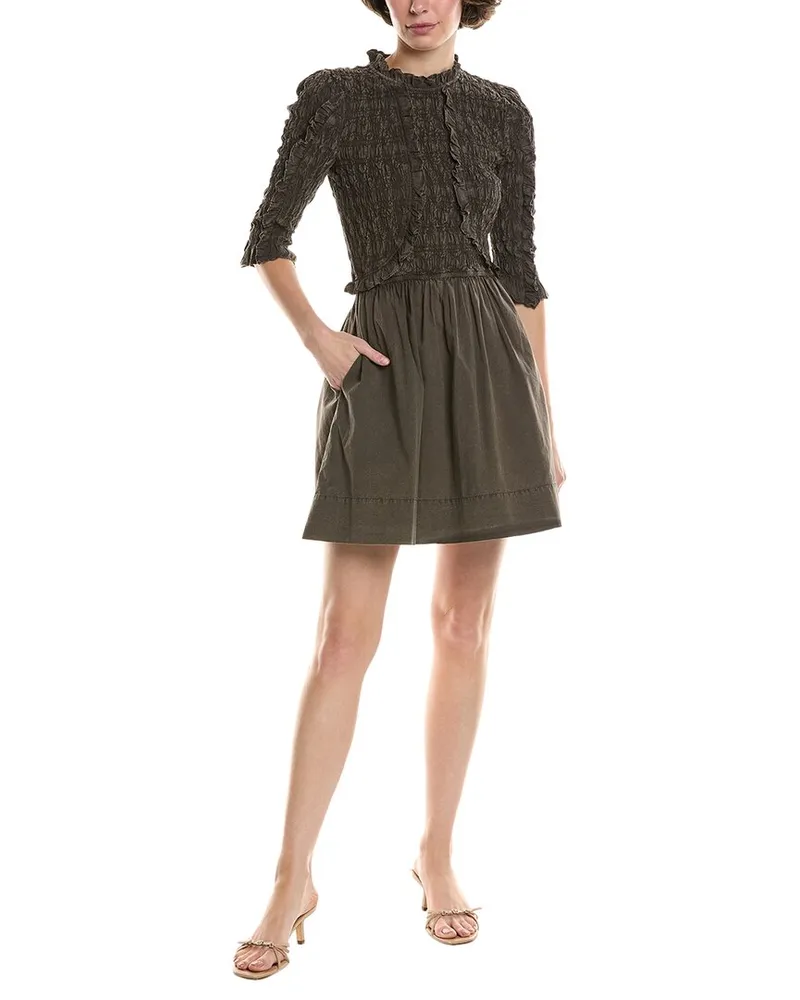 Sea Juni Smocked Mini Dress Black