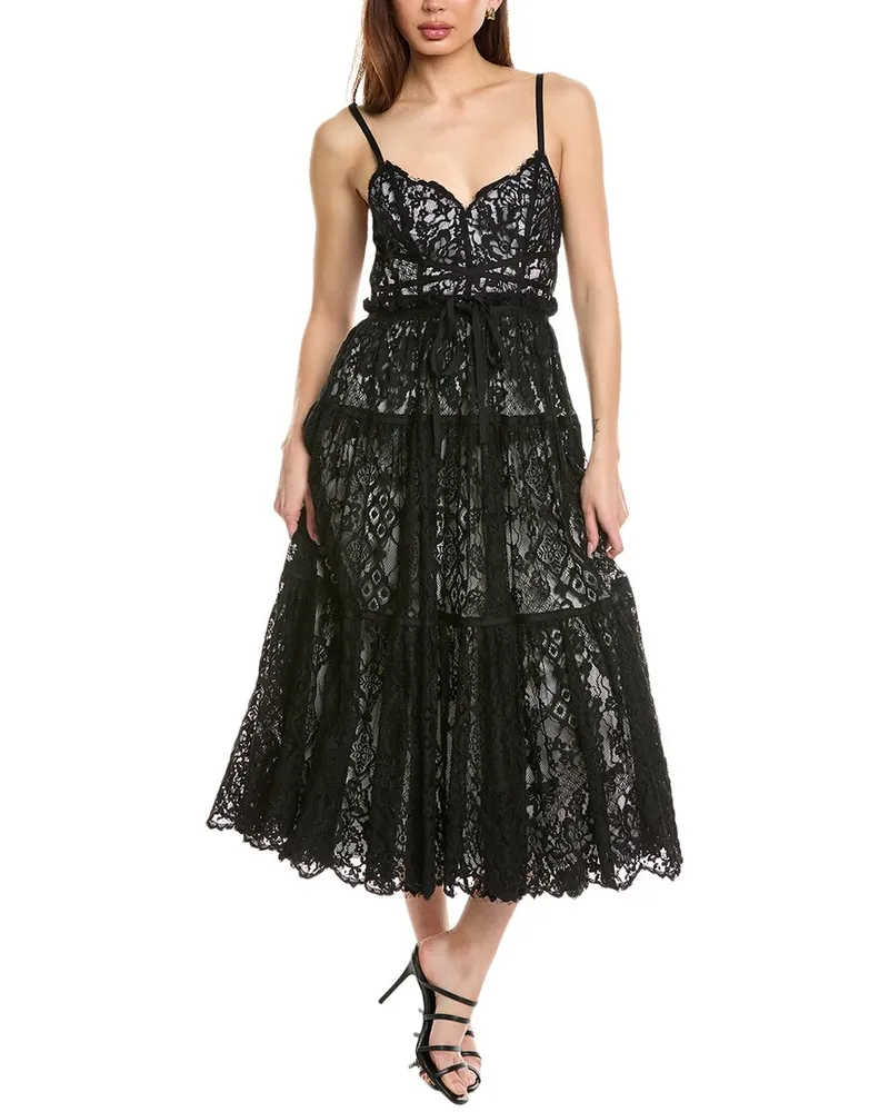 Cinq à Sept Lana Lace Midi Dress Black
