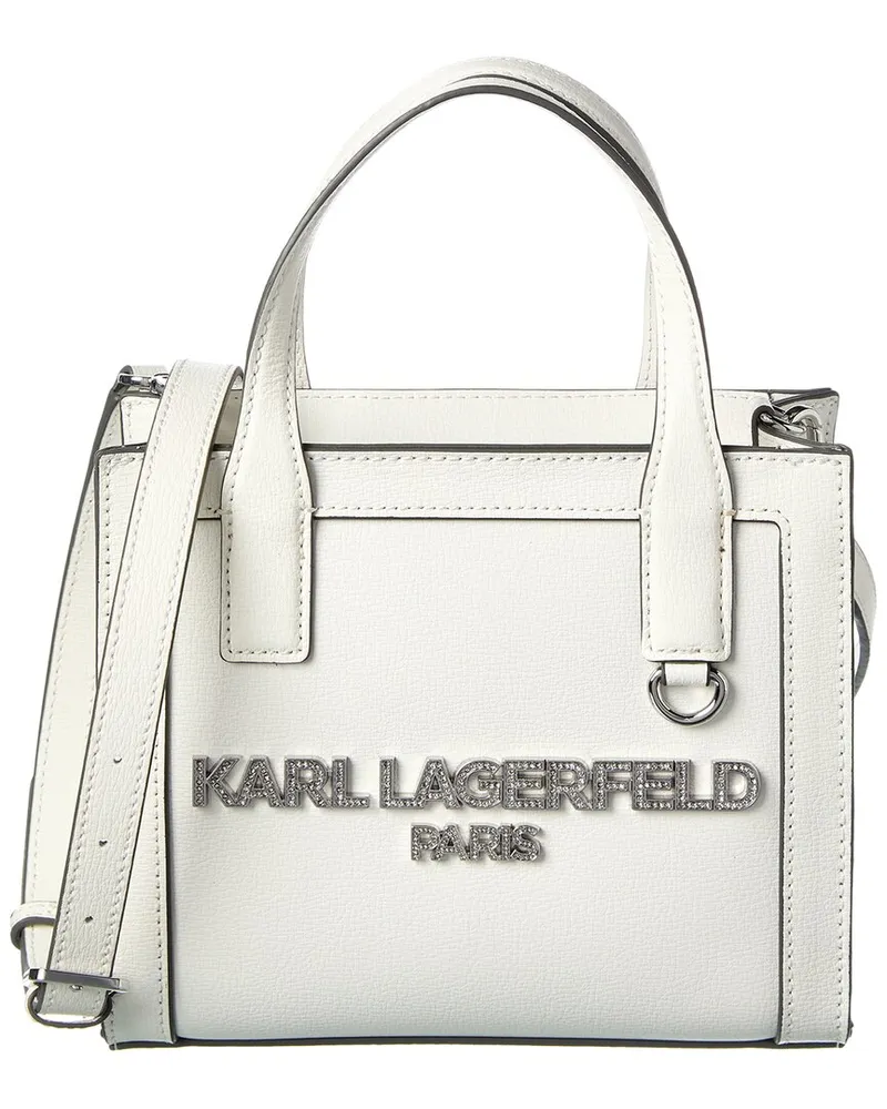 Karl Lagerfeld Nouveau Small Leather Tote White