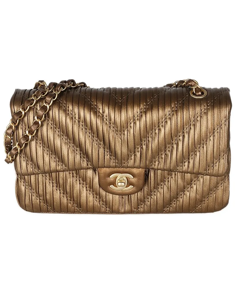 Chanel Brown Leather Medium Classic Double Flap Bag (Authentic Pre-Loved Nocolor