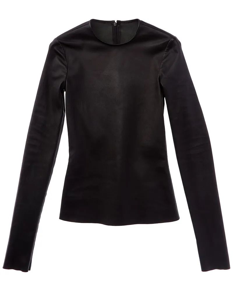 Valentino Garavani Leather T-Shirt Black