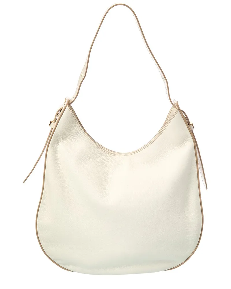 TOD'S TOD’s Logo Leather Hobo Bag White