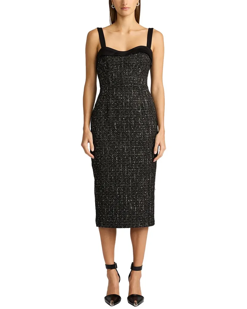 Zac Posen Tweed Wool-Blend Midi Dress Nocolor
