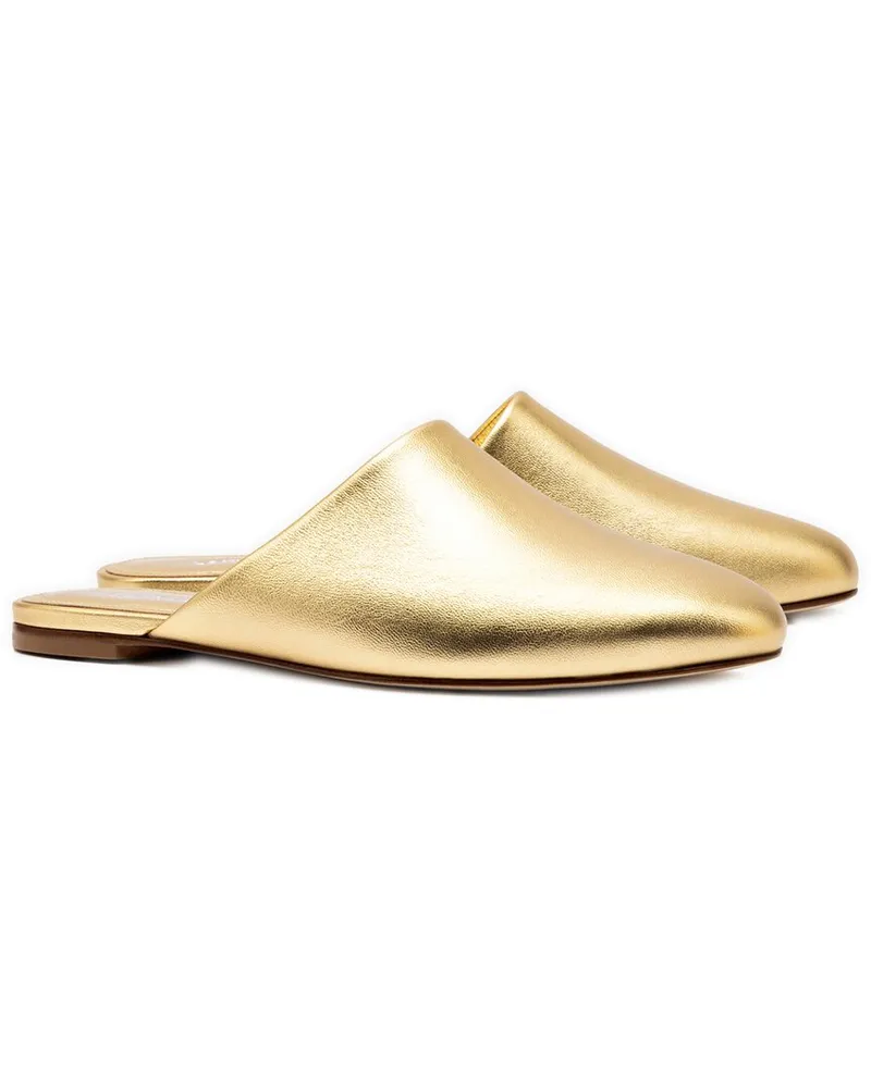 Larroude Venice Leather Flat with Pouch Yellow