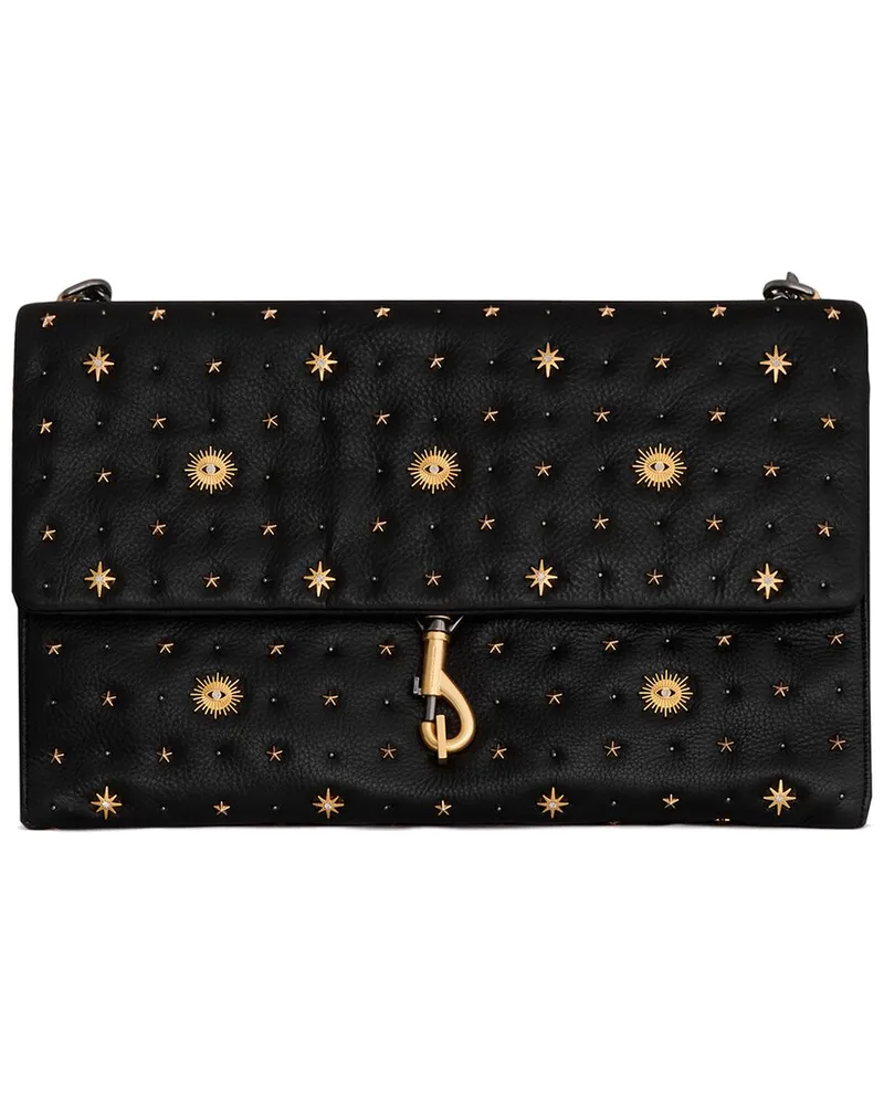 Rebecca Minkoff Edie Evil Eye Large Leather Shoulder Bag Black