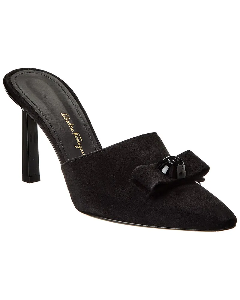 Ferragamo Kara Suede Mule Black
