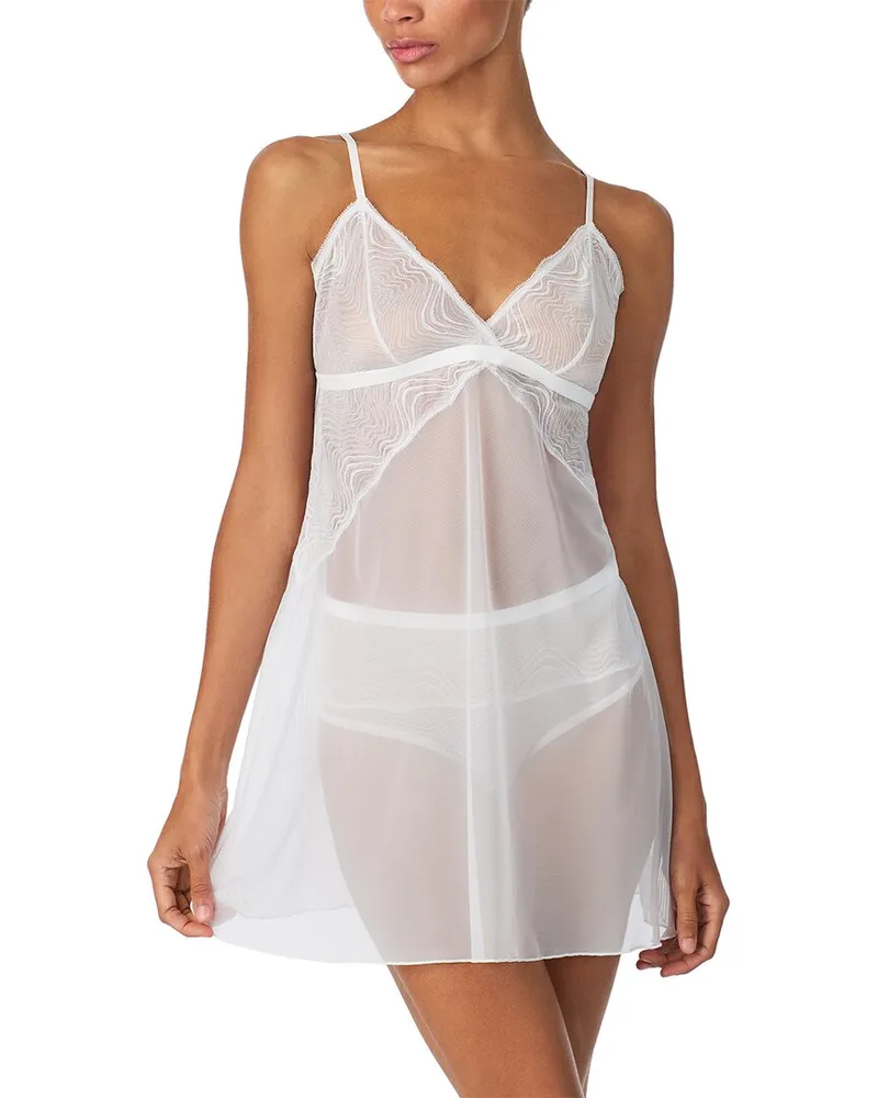 DKNY Wave Lace Chemise White