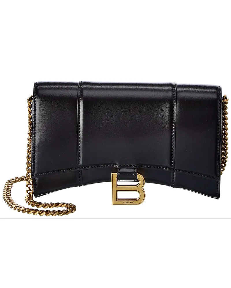 Balenciaga Hourglass Leather Wallet Nocolor