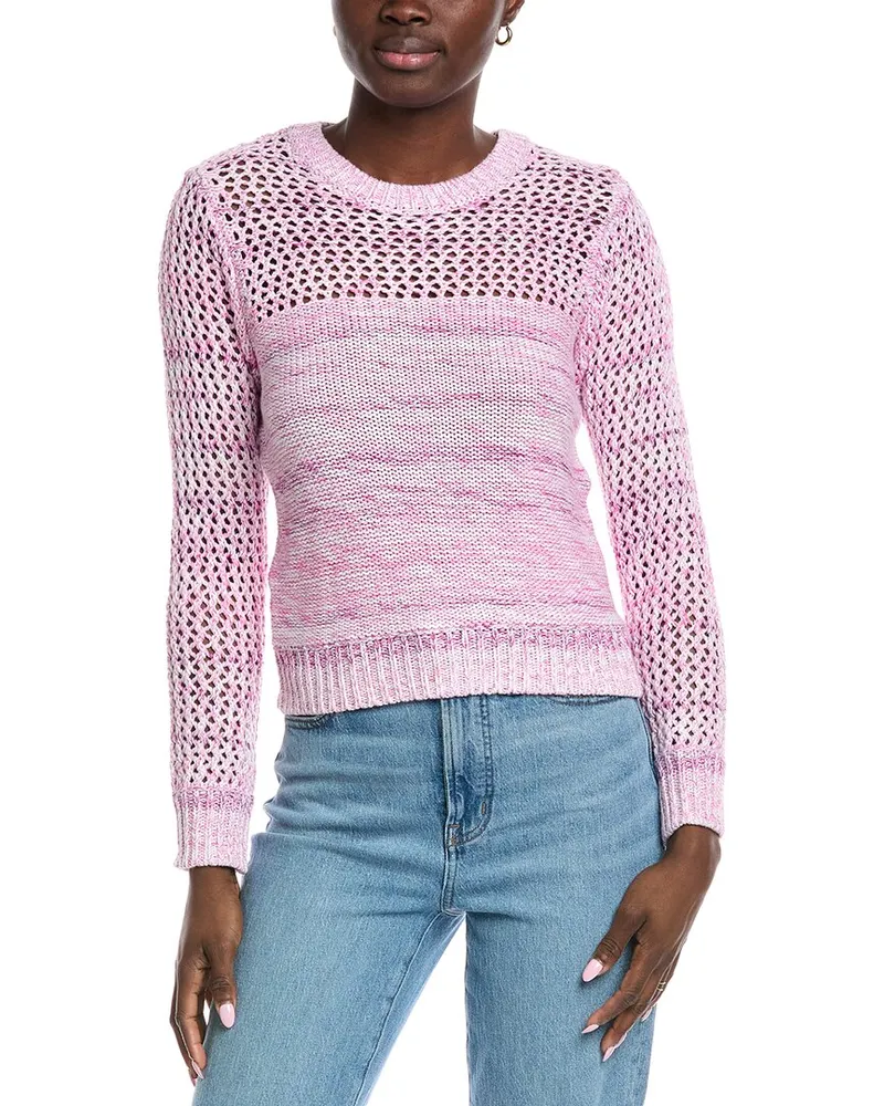 Autumn Cashmere Marled Mesh Sweater Pink