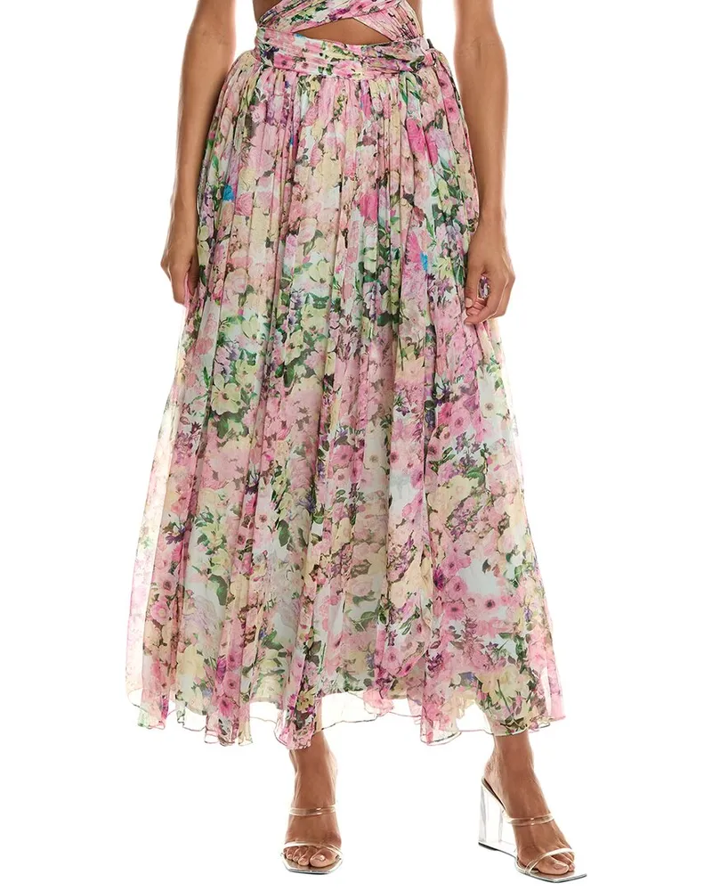 ROCOCO SAND Silk Maxi Skirt Blue