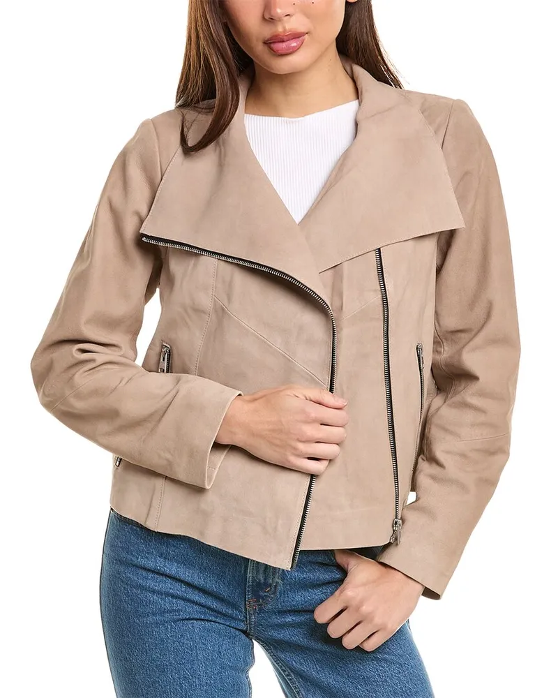 AllSaints Gray Leather Jacket Grey