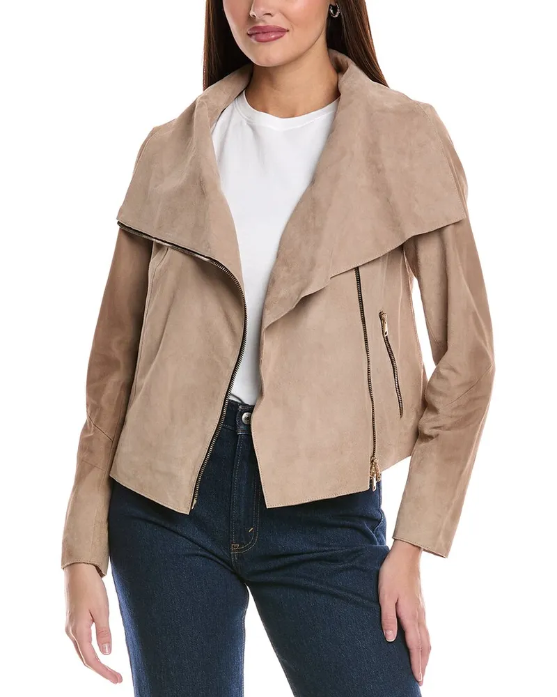 AllSaints Freya Suede Jacket Tan