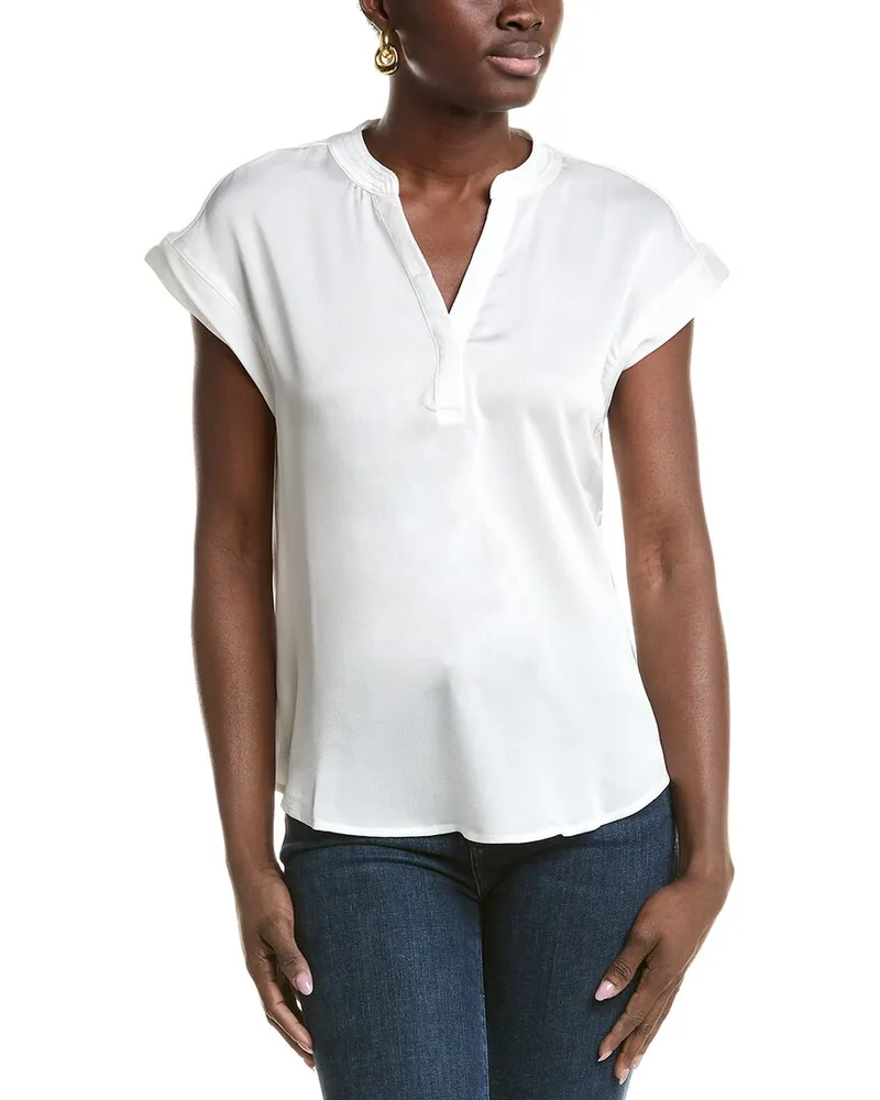 Vince Camuto Hammered Satin Blouse White