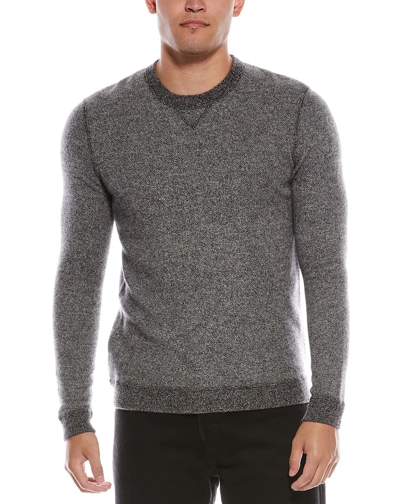 Autumn Cashmere Birdseye Cashmere Crewneck Sweatshirt Gray