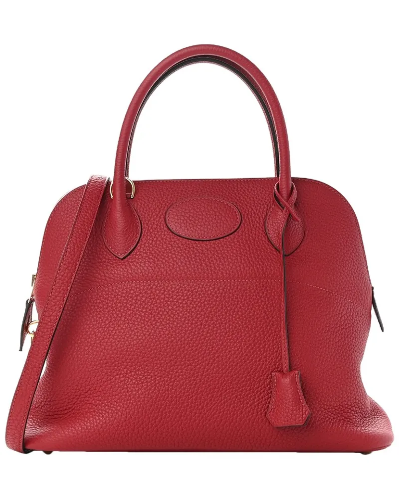 Hermès Rouge Grenat Taurillon Clemence Leather Bolide Shoulder Bag (Authentic  Pre-Loved Nocolor