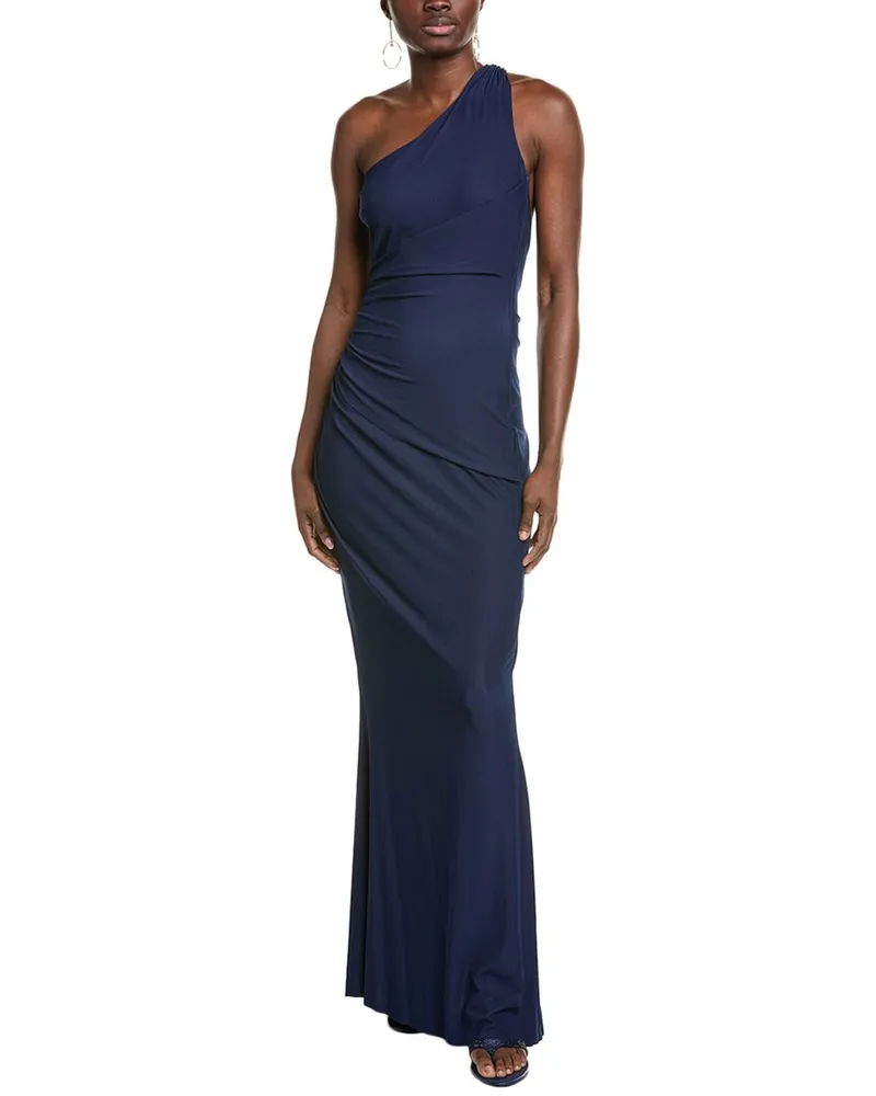 Chiara Boni Yuuta One-Shoulder Gown Blue