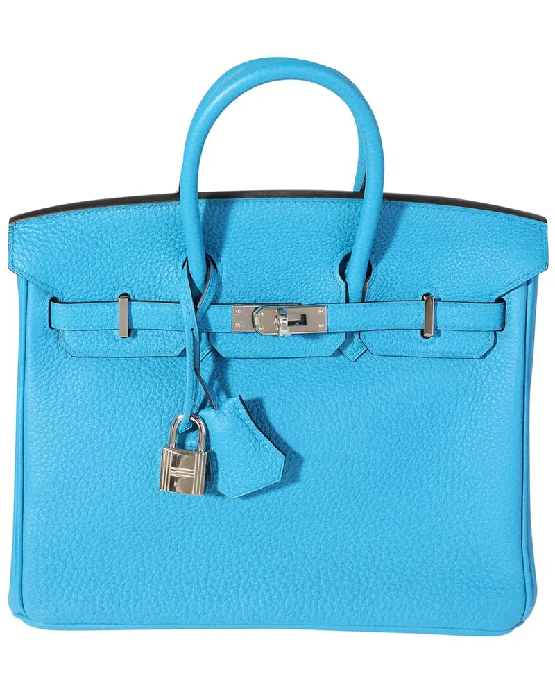 Hermès Blue Togo Birkin 25 PHW (Authentic Pre-Loved Nocolor