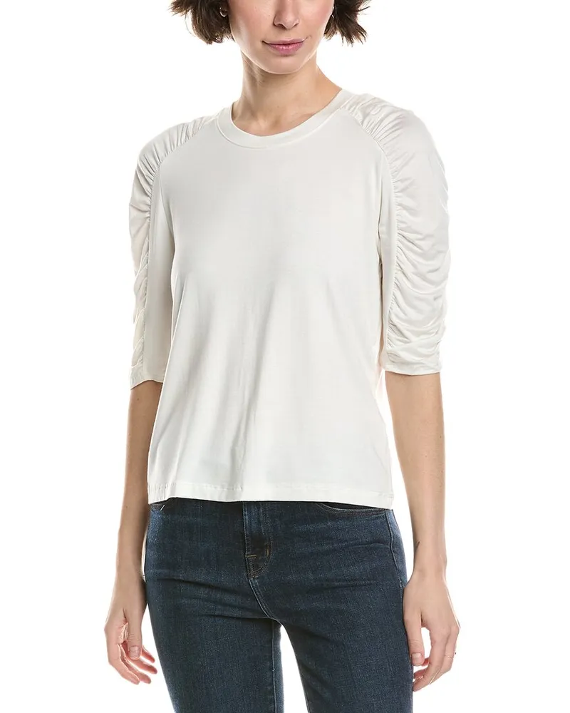 Michael Stars Carmen Shirred Top White