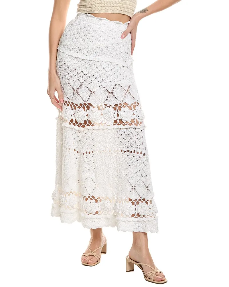 Alexis Jana Midi Skirt White