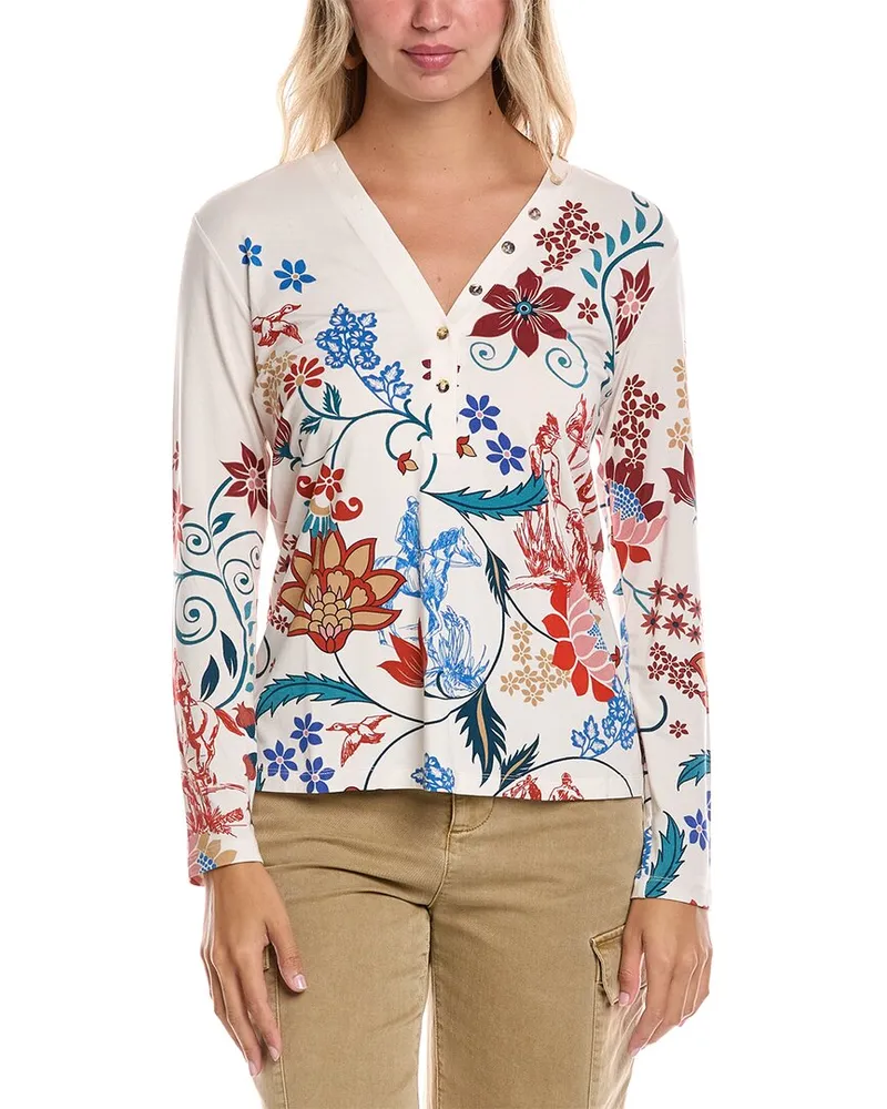 Johnny Was The Janie Favorite Button Henley White