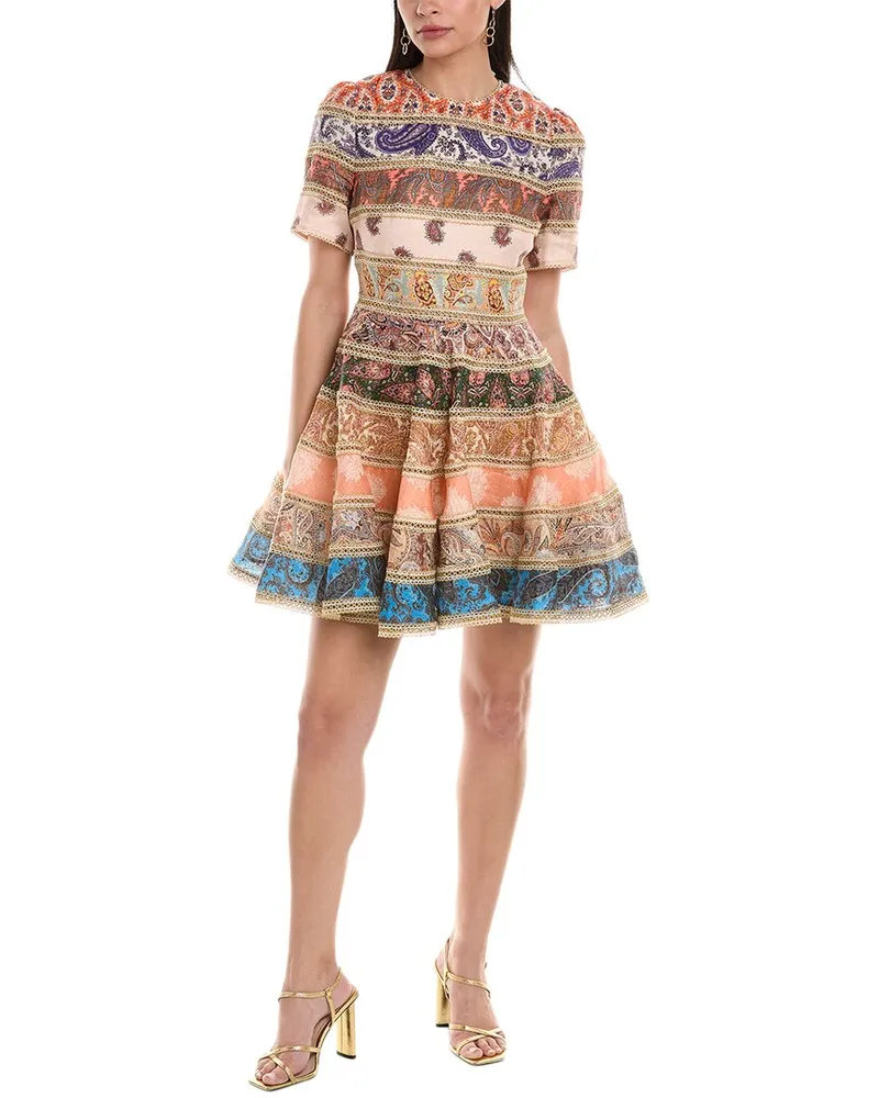 Zimmermann Devi Linen Mini Dress Orange