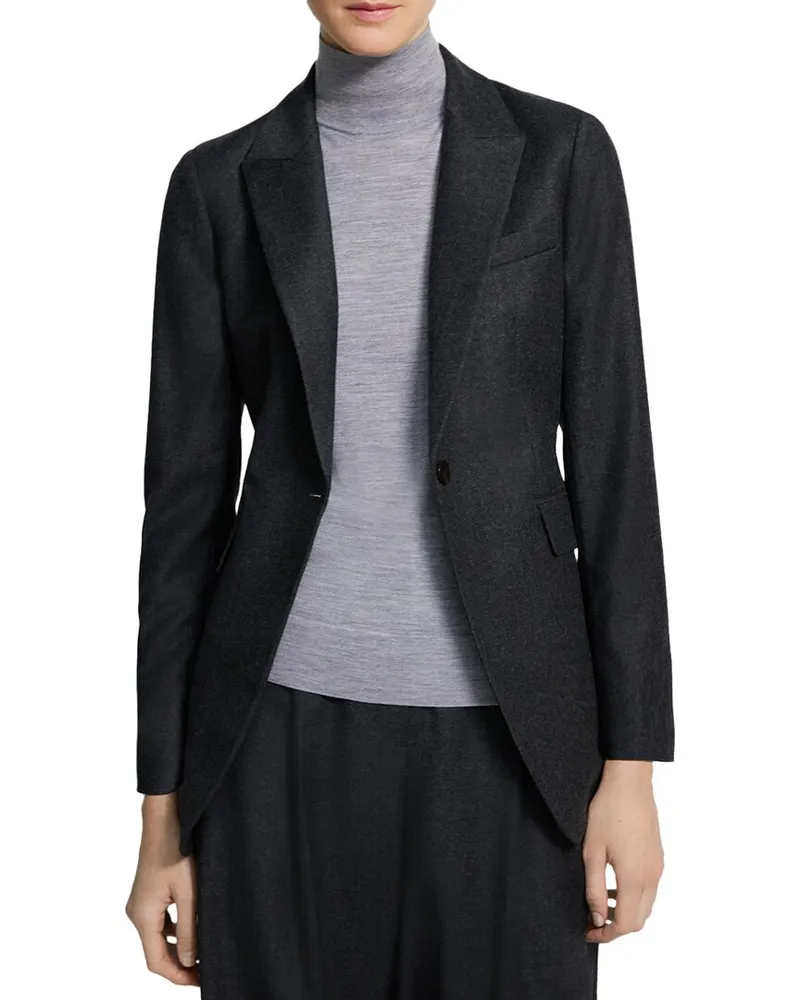 Theory Round Etiennette Wool Jacket Nocolor