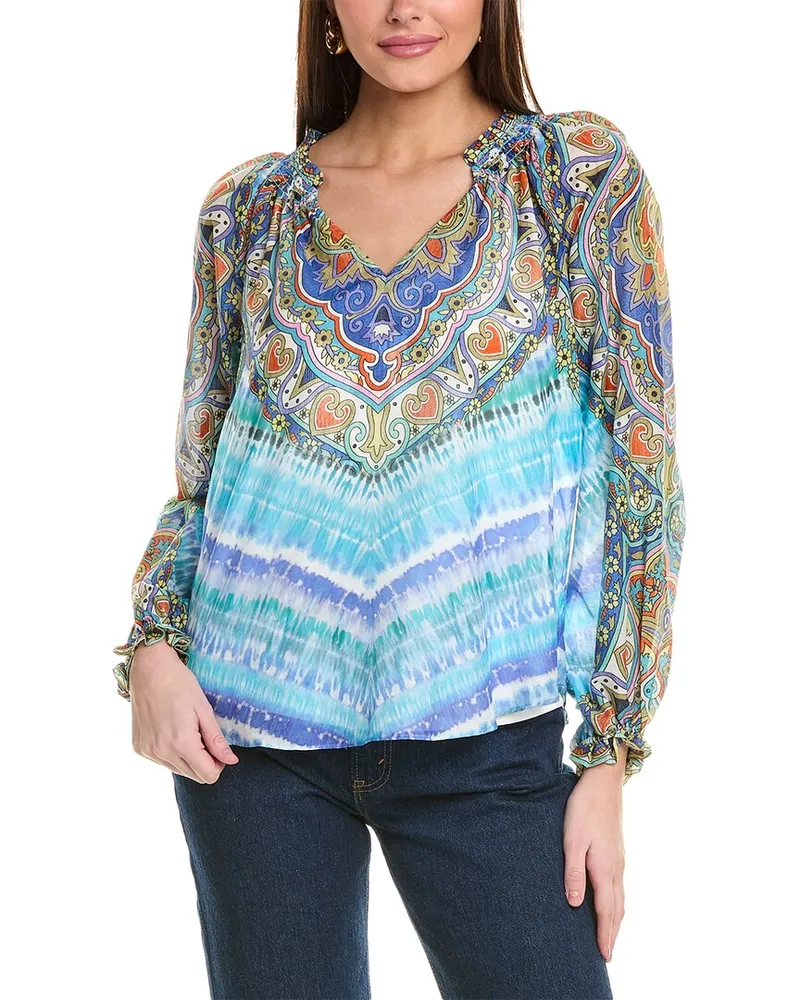 Hale Bob Sadie Silk-Blend Top Nocolor