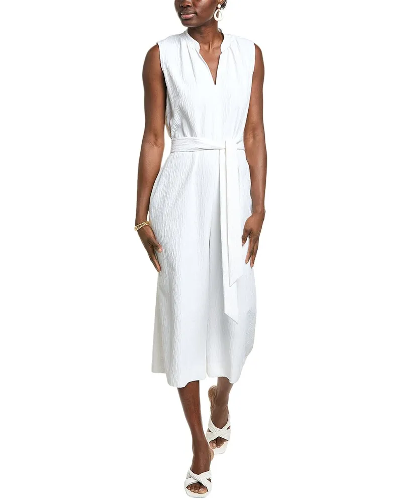 NATORI Textured Jacquard Jumpsuit White