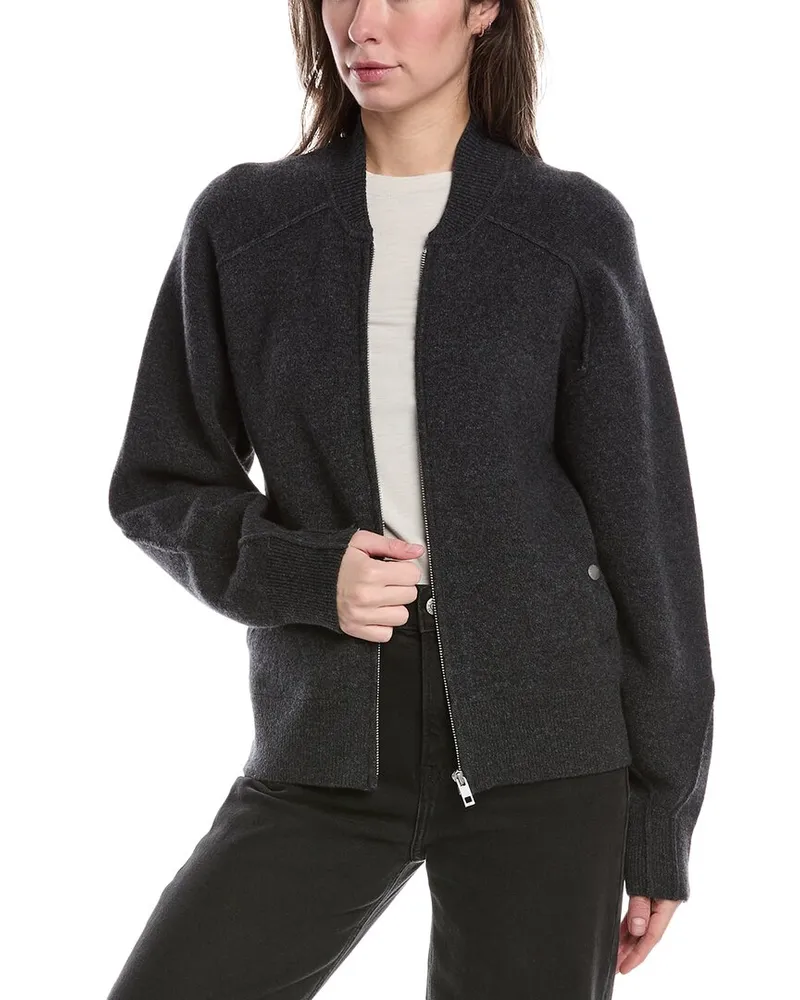 Rag & Bone Bridget Wool-Blend Bomber Jacket Grey