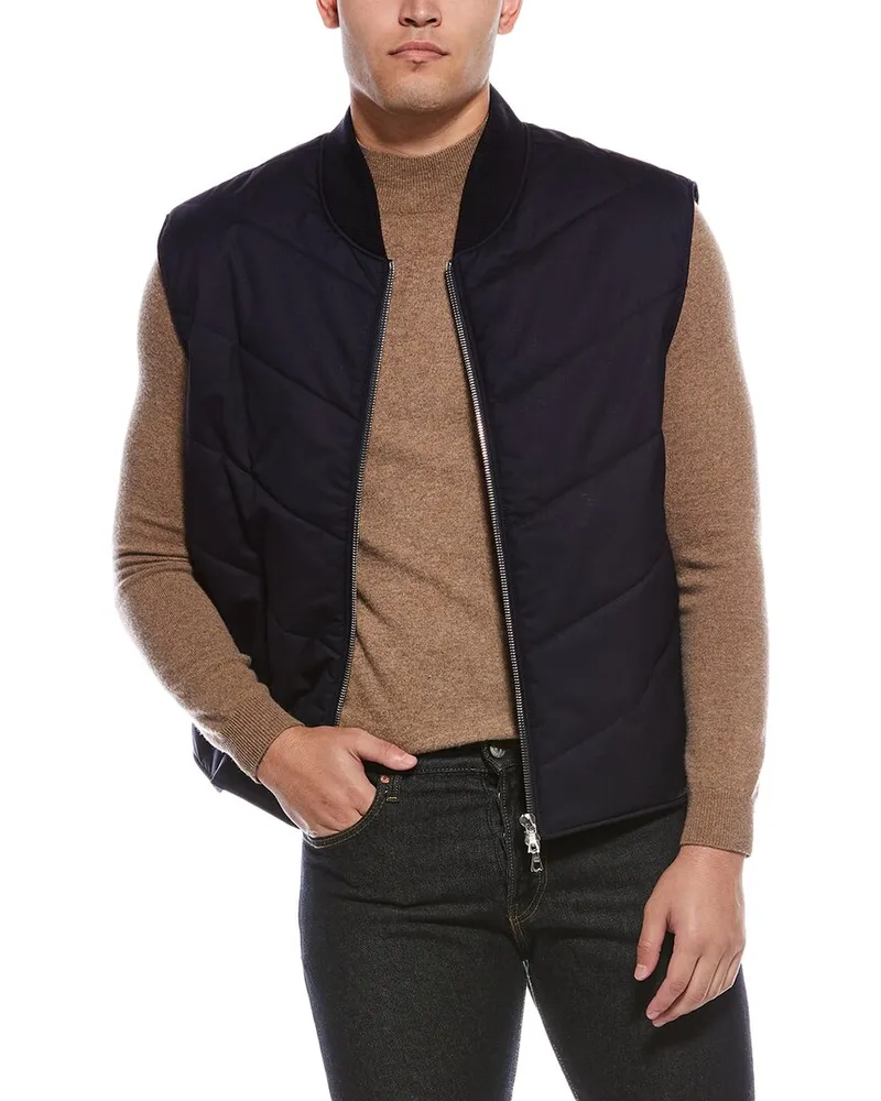 Officine Generale Officine Generale Damien Wool-Blend Vest Blue