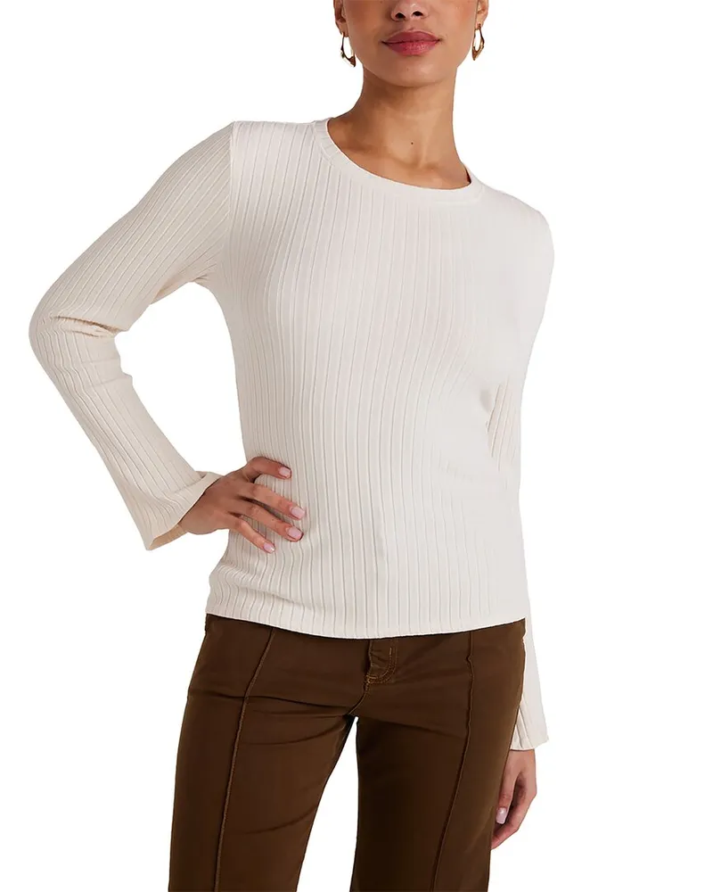 Bella Dahl Rib Crew T-Shirt White