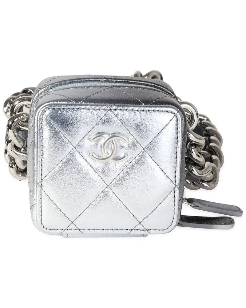 Chanel Metallic Quilted Leather Coco Punk Clutch With Chain (Authentic Pre-  Loved Nocolor