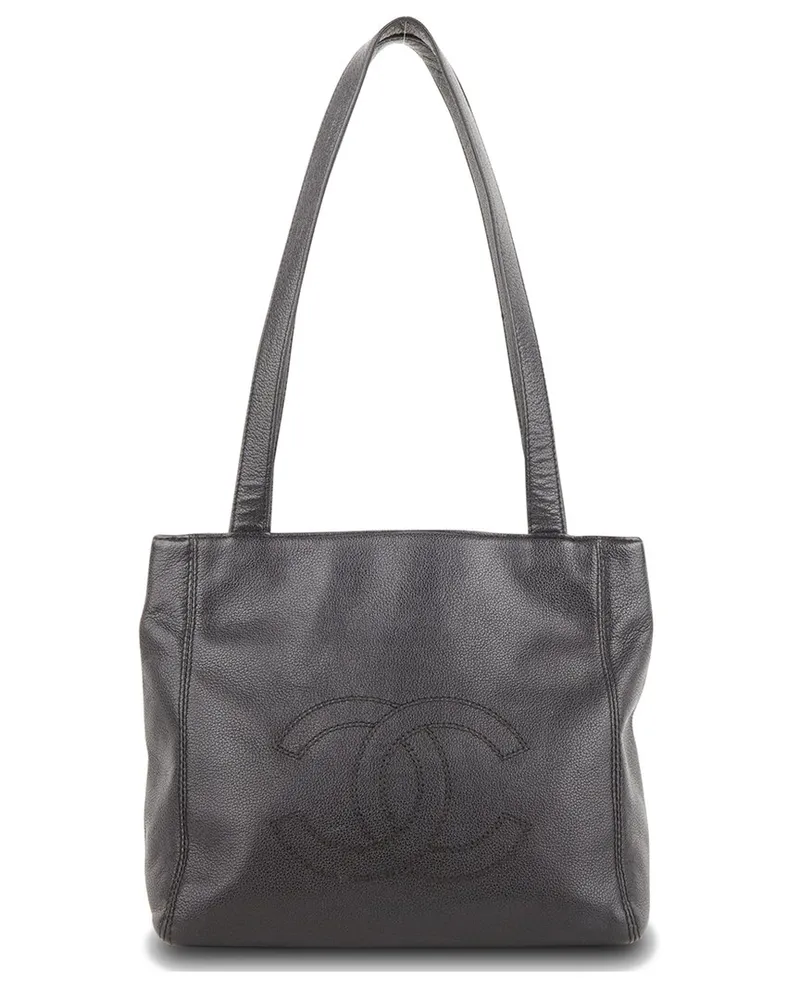 Chanel Black Caviar Leather CC Tote (Authentic Pre-Loved Nocolor