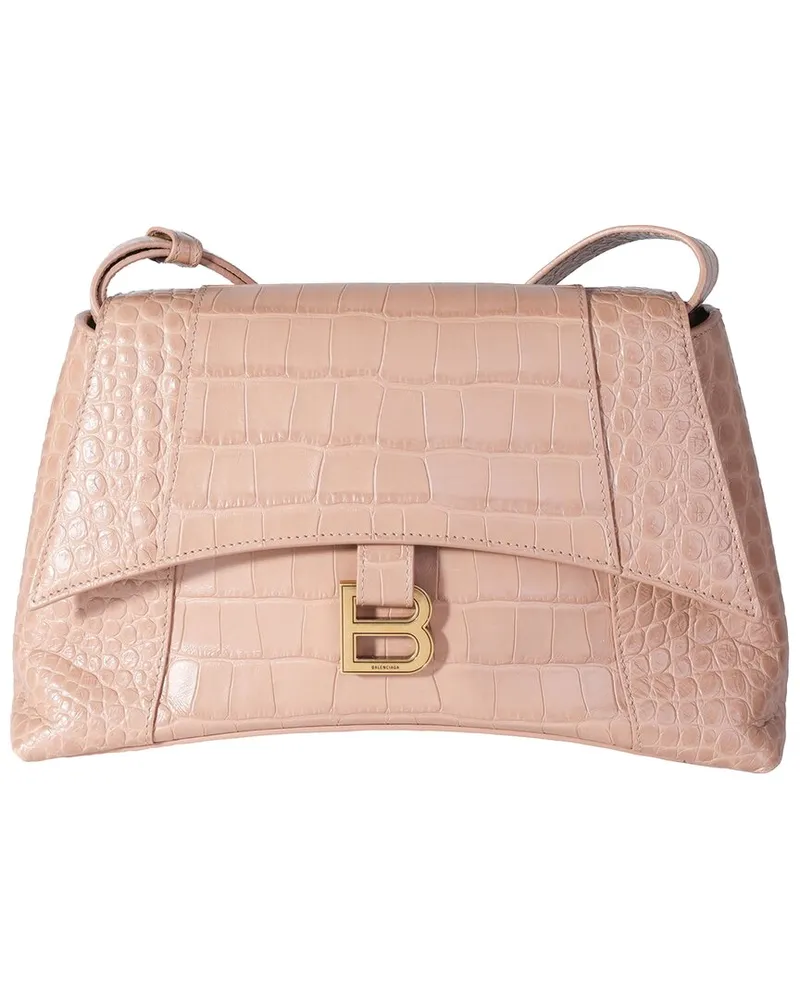 Balenciaga Neutral Leather Hourglass Downtown Shoulder Bag (Authentic Pre-  Loved Nocolor