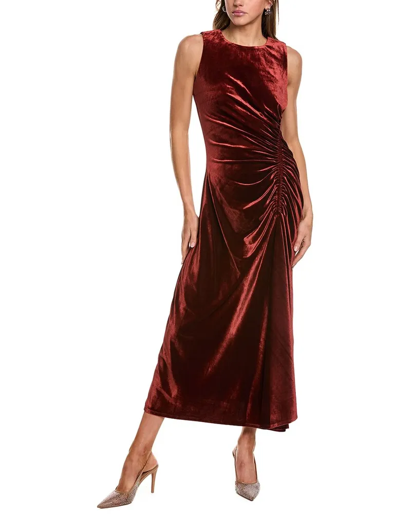 taylor Velvet Sheath Dress Brown