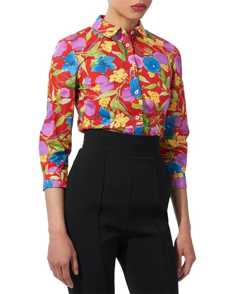 Carolina Herrera New York 3/4-Sleeve Icon Blouse Nocolor