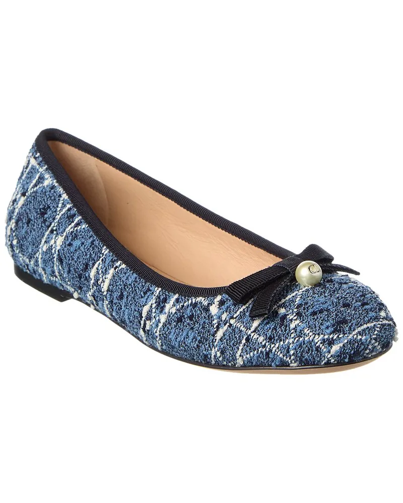 Dior Tweed Ballet Flat Blue