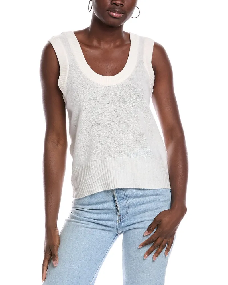NAADAM Featherweight Cashmere Tank White