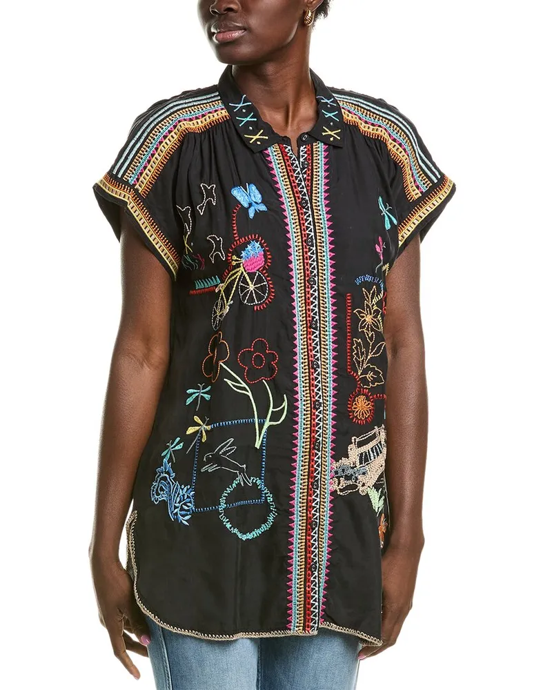 Johnny Was Dionne Silk Blouse Nocolor