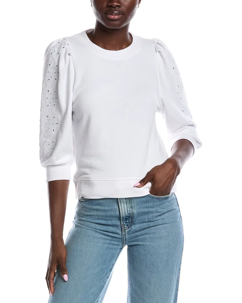 Splendid Rory Embroidered Sweatshirt White