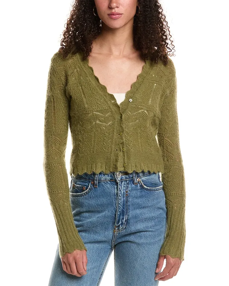 AllSaints Vanessa Wool & Alpaca-Blend Cardigan Green