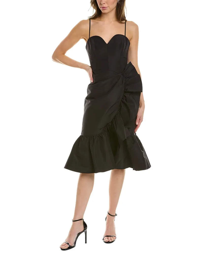 Carolina Herrera New York Sweetheart Silk Cocktail Dress Black