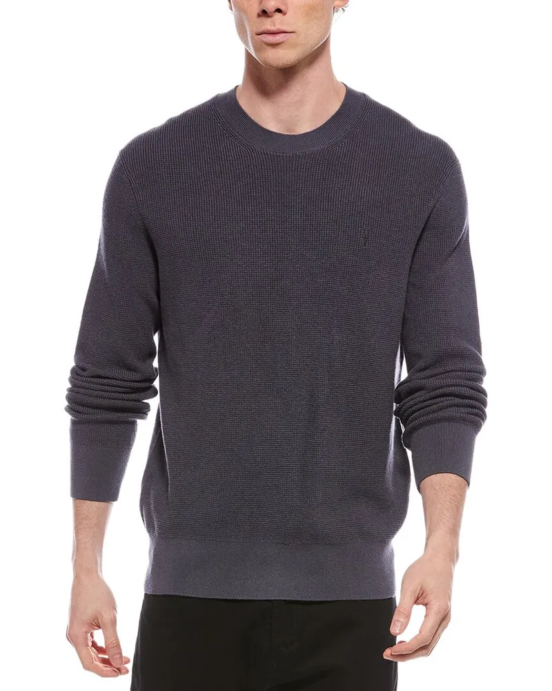AllSaints Aspen Wool-Blend Crewneck Sweater Blue