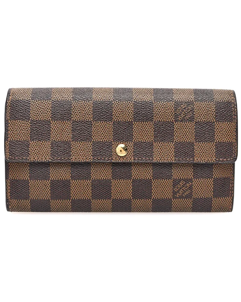 Louis Vuitton Brown Damier Ebene Coated Canvas Sarah Wallet (Authentic Pre-Loved Nocolor