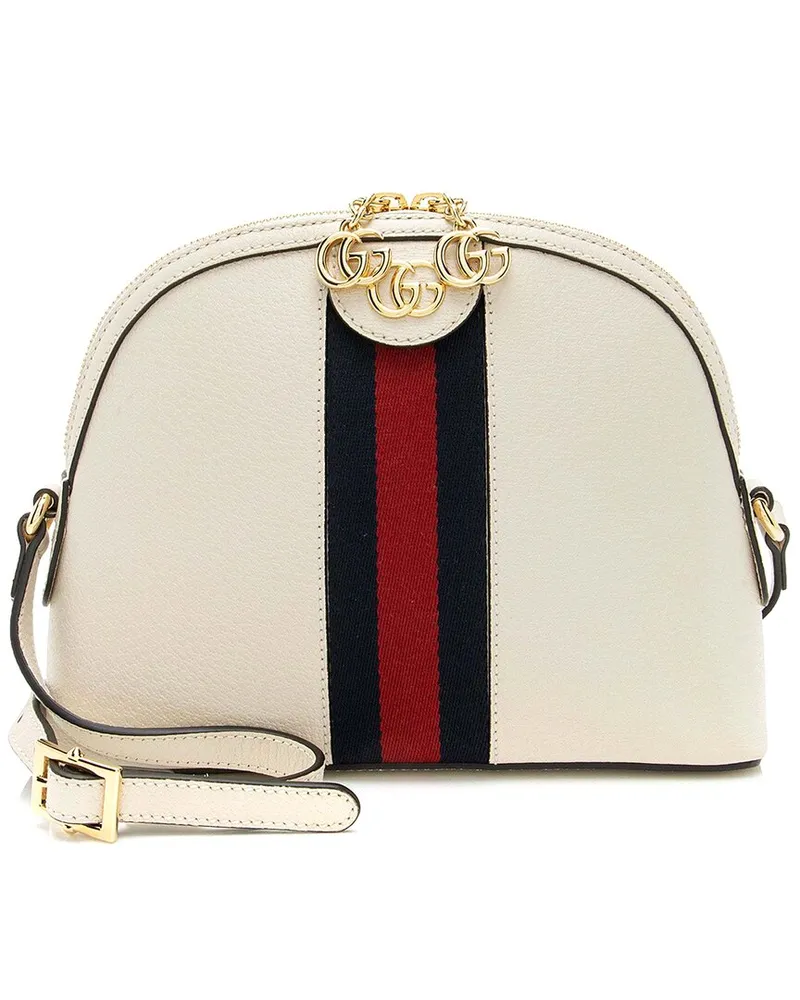 Gucci White Leather Ophidia Dome Small Shoulder Bag (Authentic Pre-Loved Nocolor