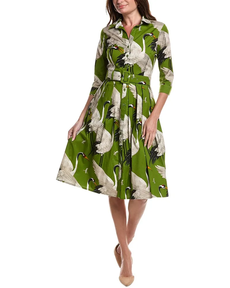 Samantha Sung Audrey Shirtdress Green
