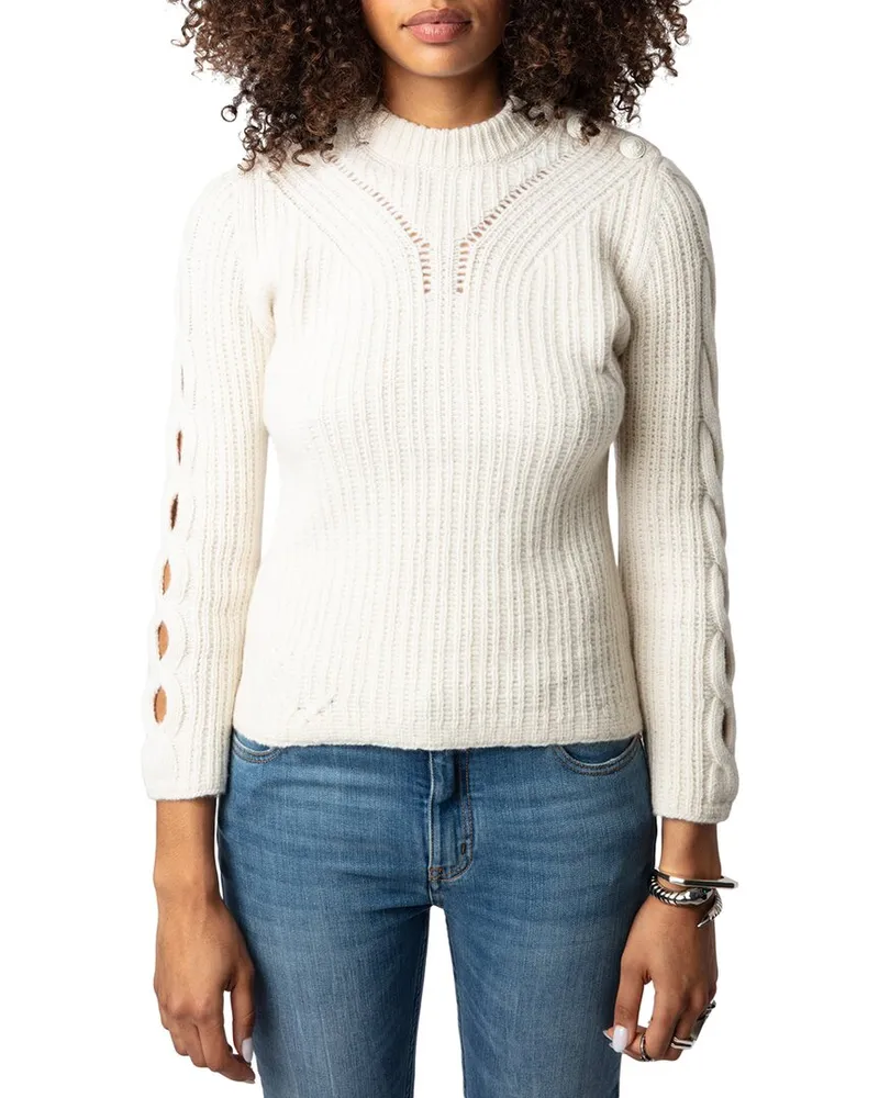 Zadig & Voltaire Sulky We Cable Wool Sweater White