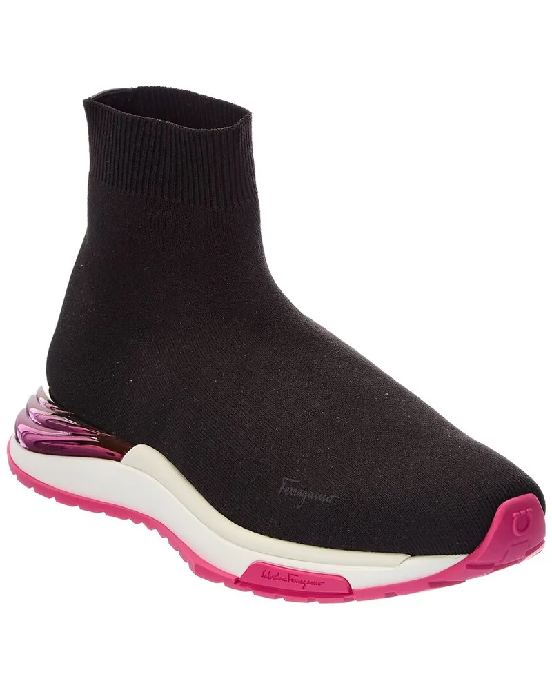 Ferragamo Ninette Knit Sock Sneaker Black