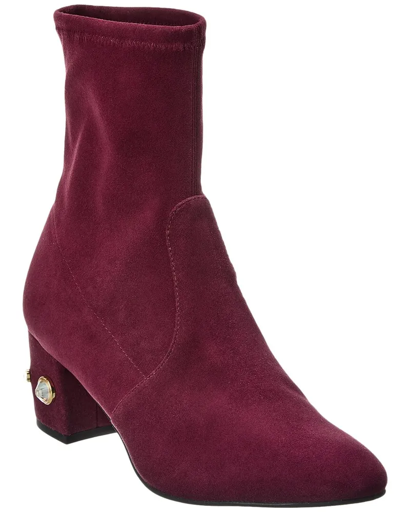 Stuart Weitzman Allshine 60 Suede Bootie Red