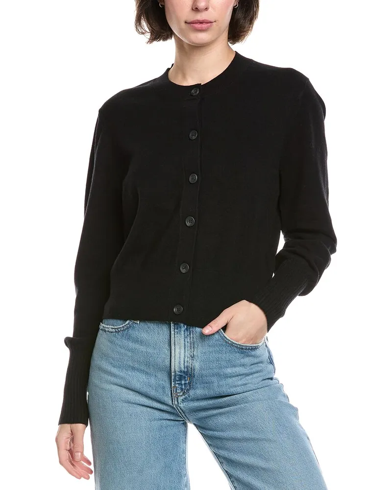 7 for all mankind Classic Wool-Blend Cardigan Black